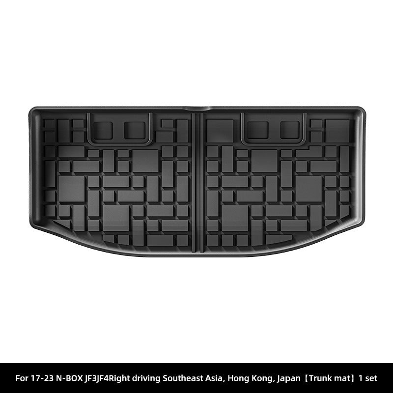 For 2017-2023 Honda N-BOX JF3/JF4 RHD TPE Car Floor Mat/Rear Trunk Mat