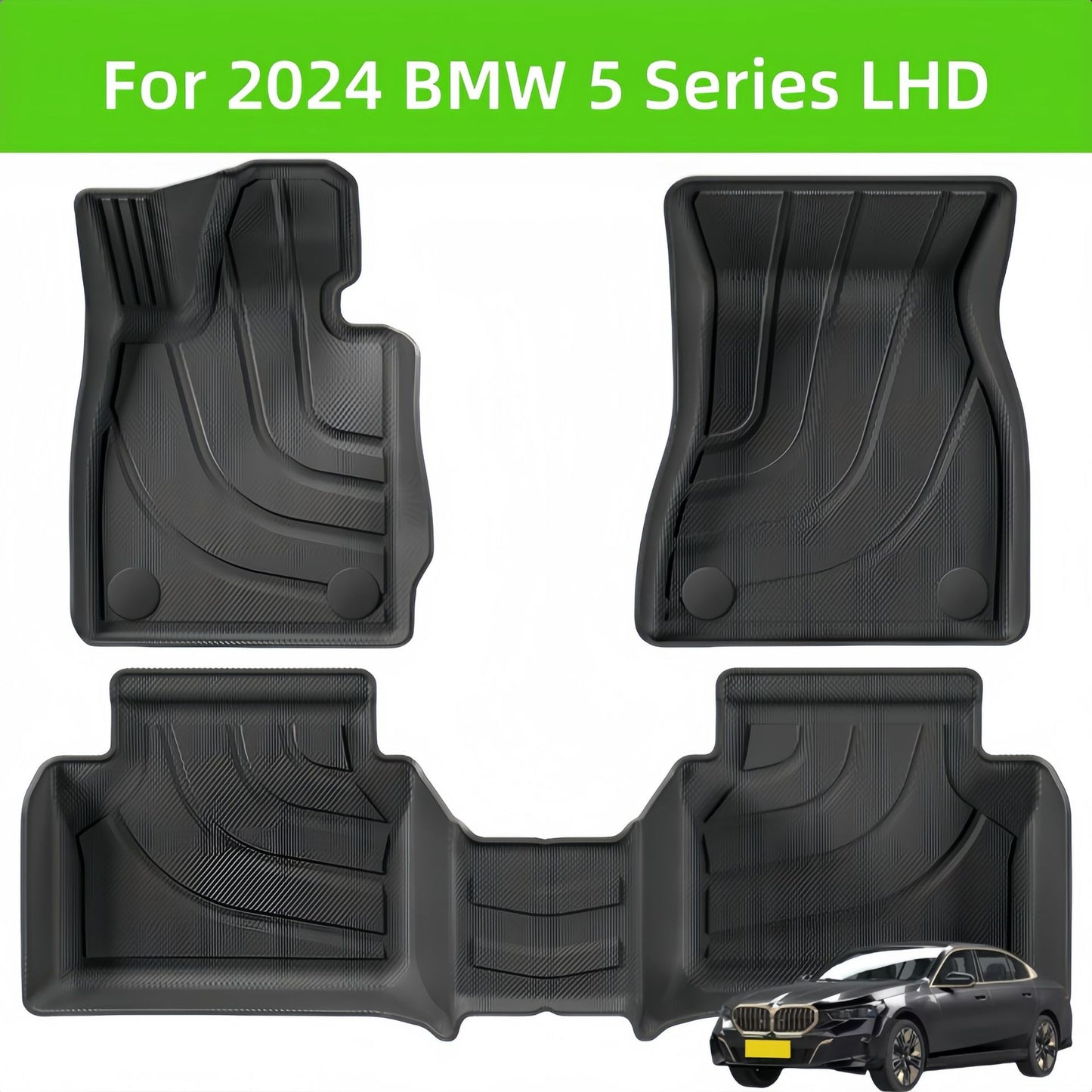 BMW 5 Series LHD 2024 TPE Car Floor Mat/Rear Trunk Mat