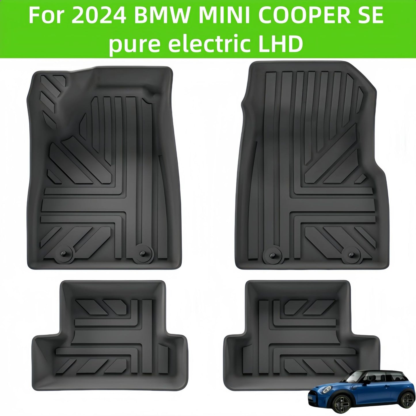 BMW MIiNI COOPER SE EV 2024 TPE Car Floor Mat/Rear Trunk Mat