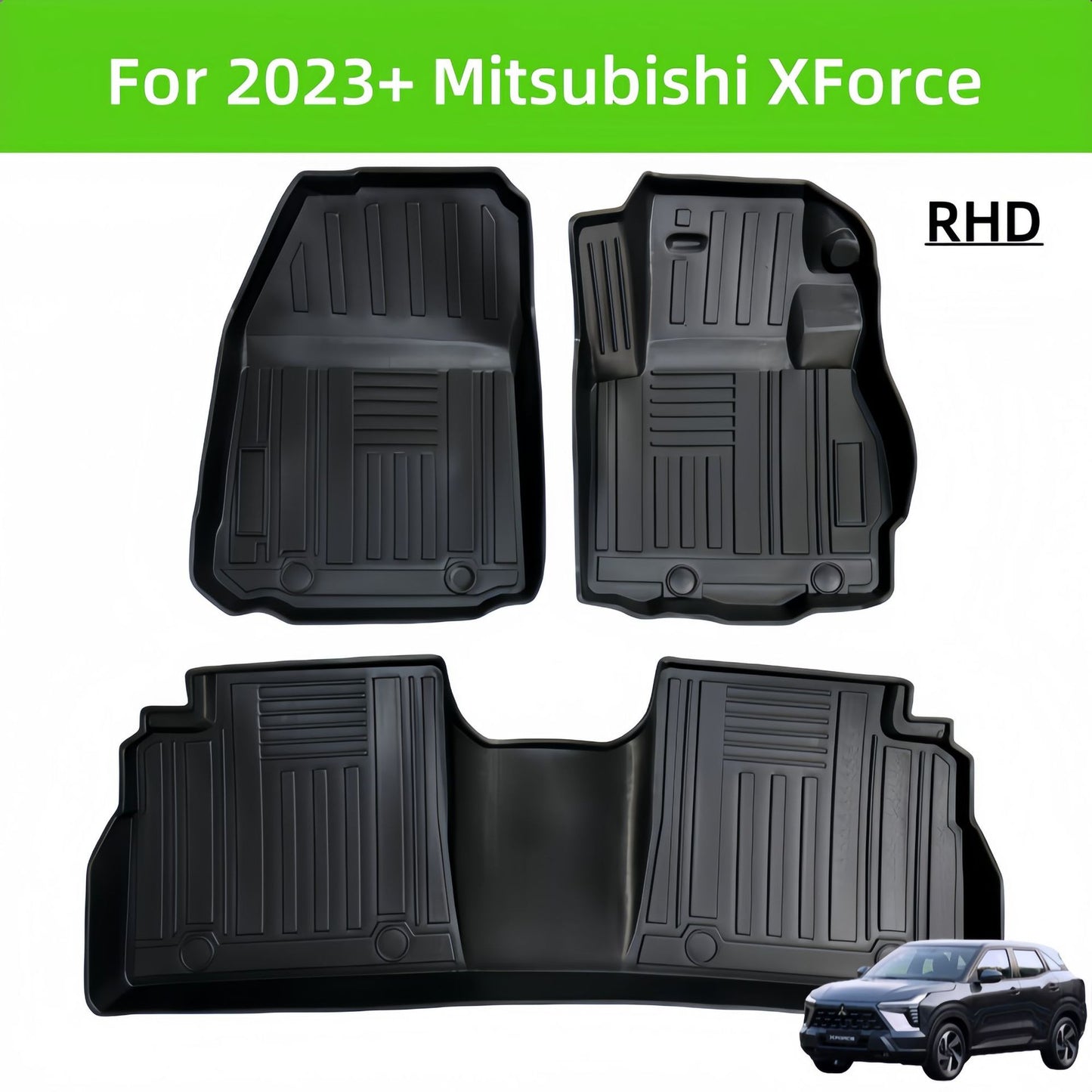 Mitsubishi XForce RHD 2023 TPE Car Floor Mat/Rear Trunk Mat