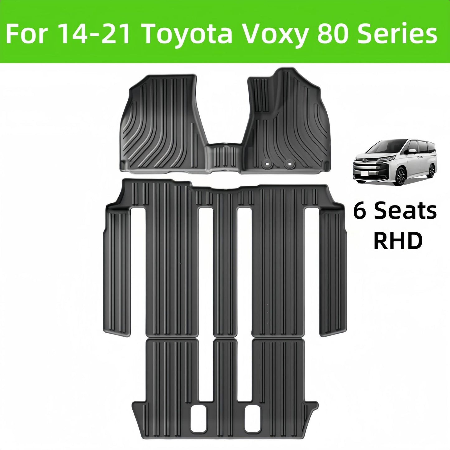 For 2014-2021 Toyota Voxy 80 Series RHD 3D TPE Non-slip car floor mats