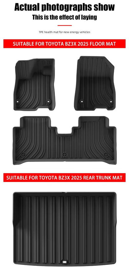 Toyota BZ3X LHD 2025 TPE Car Floor Mat/Rear Trunk Mat