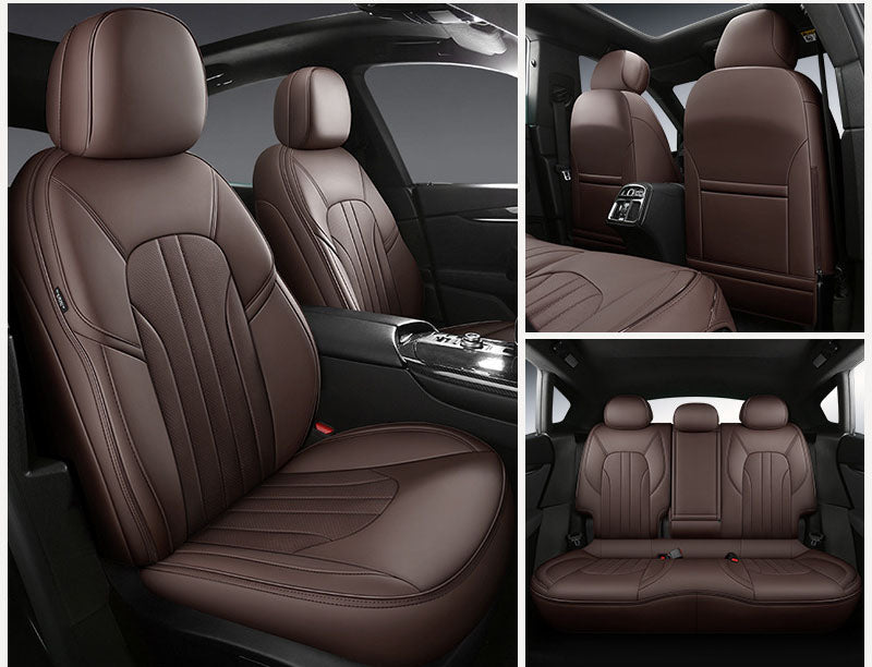 Custom Fit Full Set Car Seat Covers for Select Honda CRV 2017 -2022 - Leatherette (Beige)