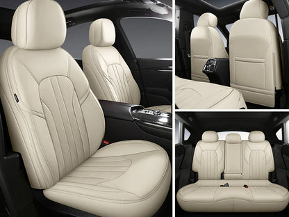 Custom Fit Full Set Car Seat Covers for Select Honda CRV 2017 -2022 - Leatherette (Beige)