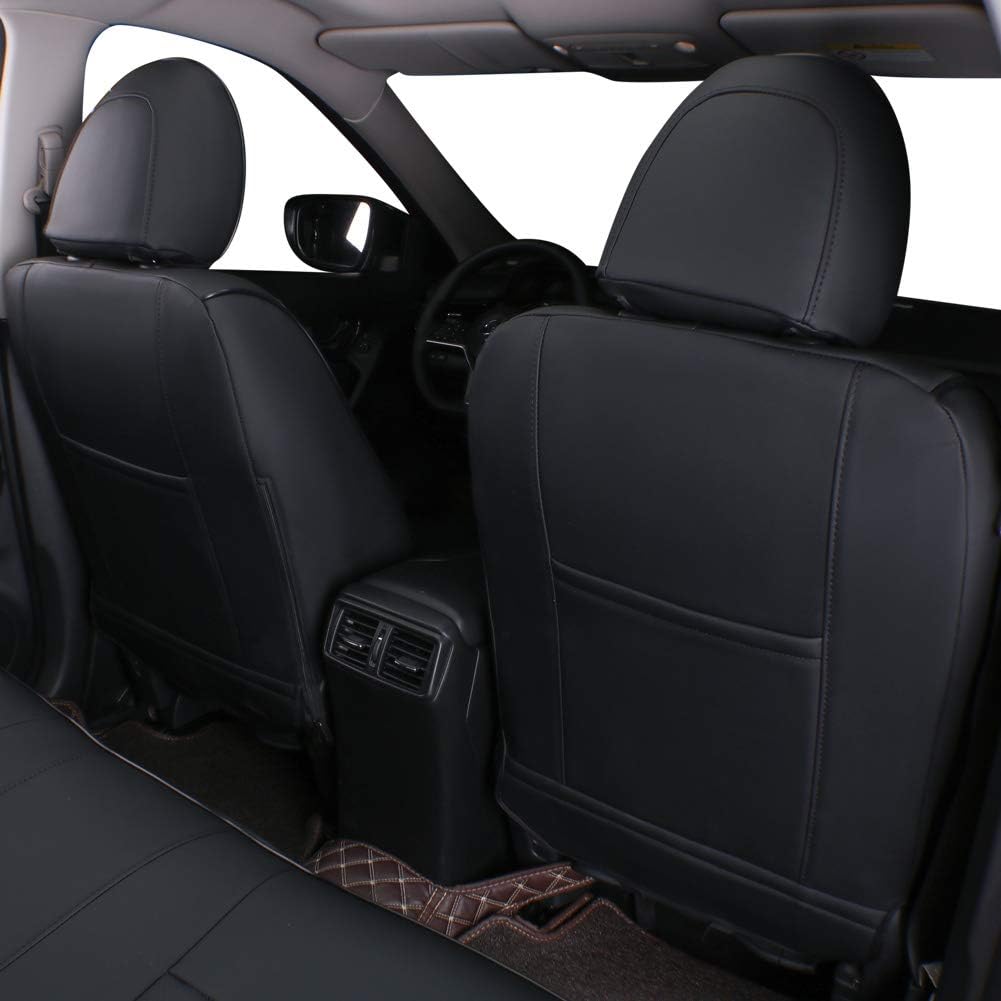 Custom Fit Rogue Car Seat Covers for Select Nissan Rogue Regular (Not for Sport) 2021 -2025- Leatherette (Black)