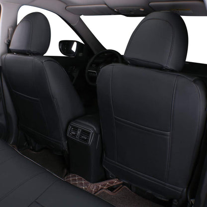 Custom Fit Rogue Car Seat Covers for Select Nissan Rogue Regular (Not for Sport) 2021 -2025- Leatherette (Black)