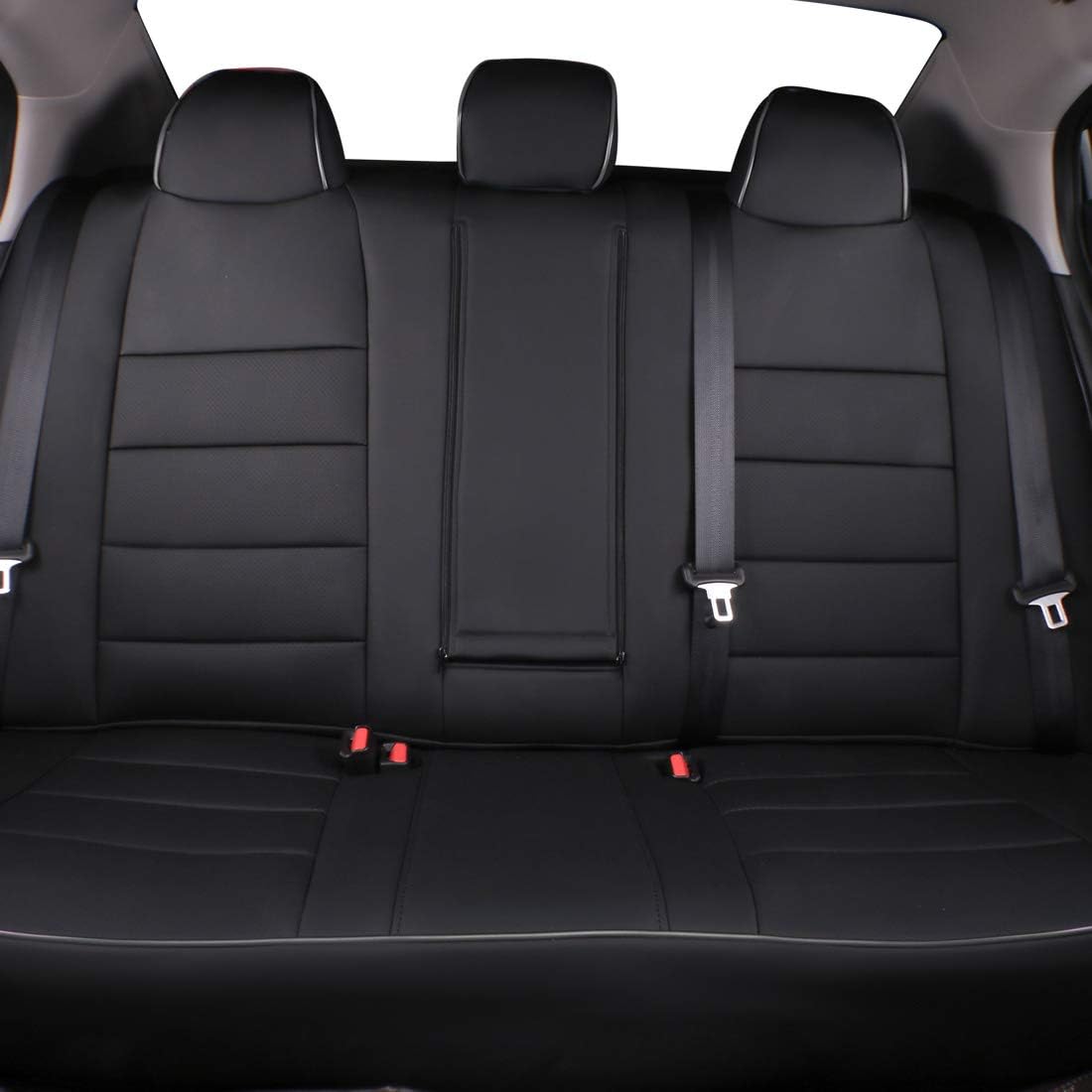 Custom Fit Altima Car Seat Covers for Select Nissan Altima SV,S,SR 2013-2018 SL (Rear Row with Non Removable Headrest) -Full Set, Leather (Black)