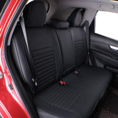 Custom Fit Rogue Car Seat Covers for Select Nissan Rogue Regular (Not for Sport) 2021 -2025- Leatherette (Black)