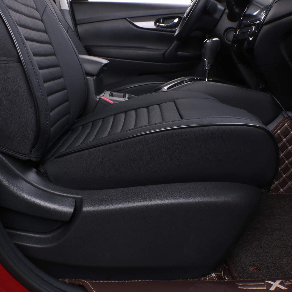 Custom Fit Rogue Car Seat Covers for Select Nissan Rogue Regular (Not for Sport) 2021 -2025- Leatherette (Black)
