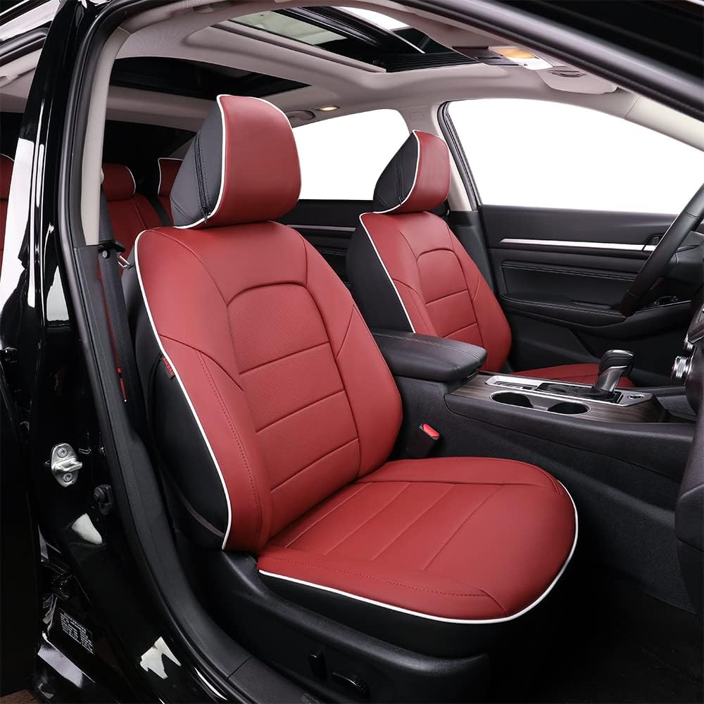 Custom Fit Altima Car Seat Covers for Select Nissan Altima SV,S,SR 2013-2018 SL (Rear Row with Non Removable Headrest) -Full Set, Leather (Black)