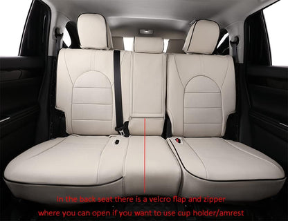 Custom Fit Car Seat Covers for Select GMC Yukon SLE,SLT,AT4 2015-2023 - Leatherette (Beige)