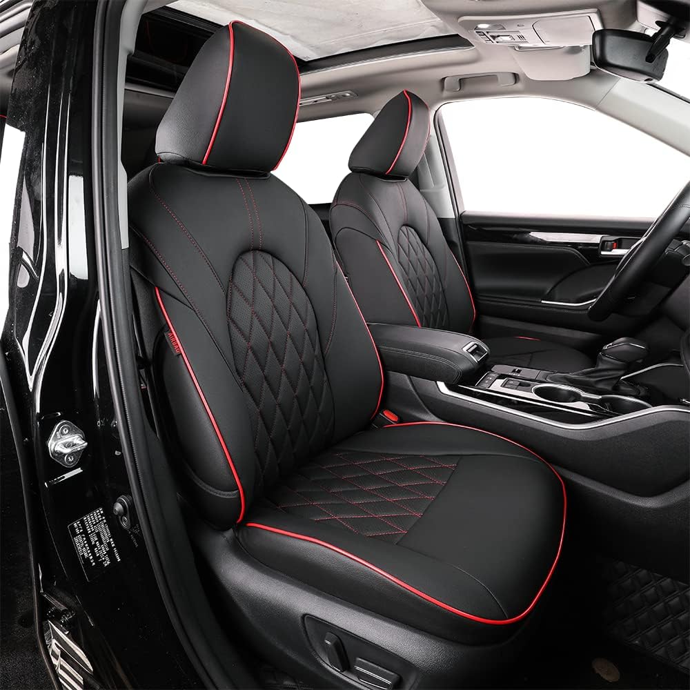 Custom Fit Car Seat Covers for Select GMC Yukon SLE,SLT,AT4 2015-2023 - Leatherette (Beige)