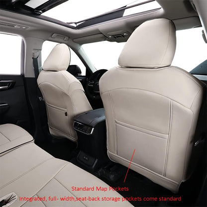 Custom Fit Car Seat Covers for Select GMC Yukon SLE,SLT,AT4 2015-2023 - Leatherette (Beige)