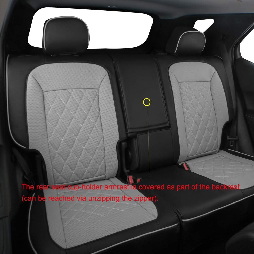 Custom Fit Full Set Car Seat Covers for Select Nissan Pathfinder Platinum 2013-2021 (Front Row W/Display Screen)