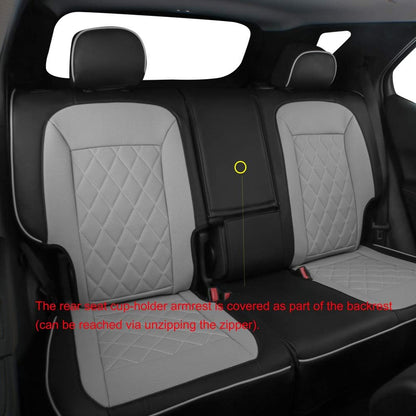 Custom Fit Full Set Car Seat Covers for Select Nissan Pathfinder Platinum 2013-2021 (Front Row W/Display Screen)