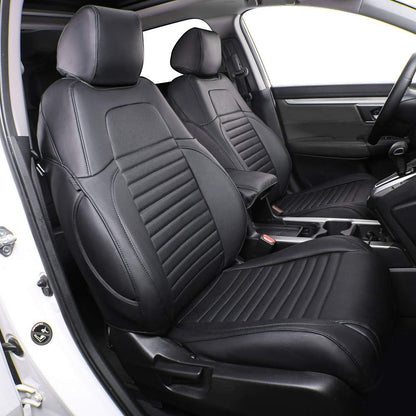Custom Fit Full Set Car Seat Covers for Select Honda CRV 2017 -2022 - Leatherette (Beige)