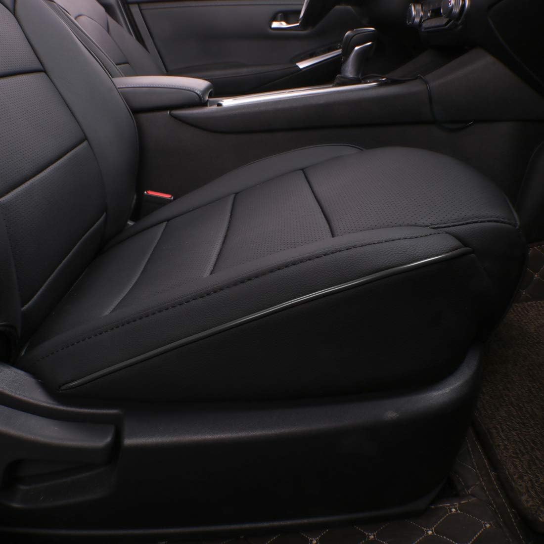 Custom Fit Altima Car Seat Covers for Select Nissan Altima SV,S,SR 2013-2018 SL (Rear Row with Non Removable Headrest) -Full Set, Leather (Black)