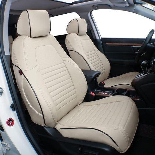 Custom Fit Full Set Car Seat Covers for Select Honda CRV 2017 -2022 - Leatherette (Beige)