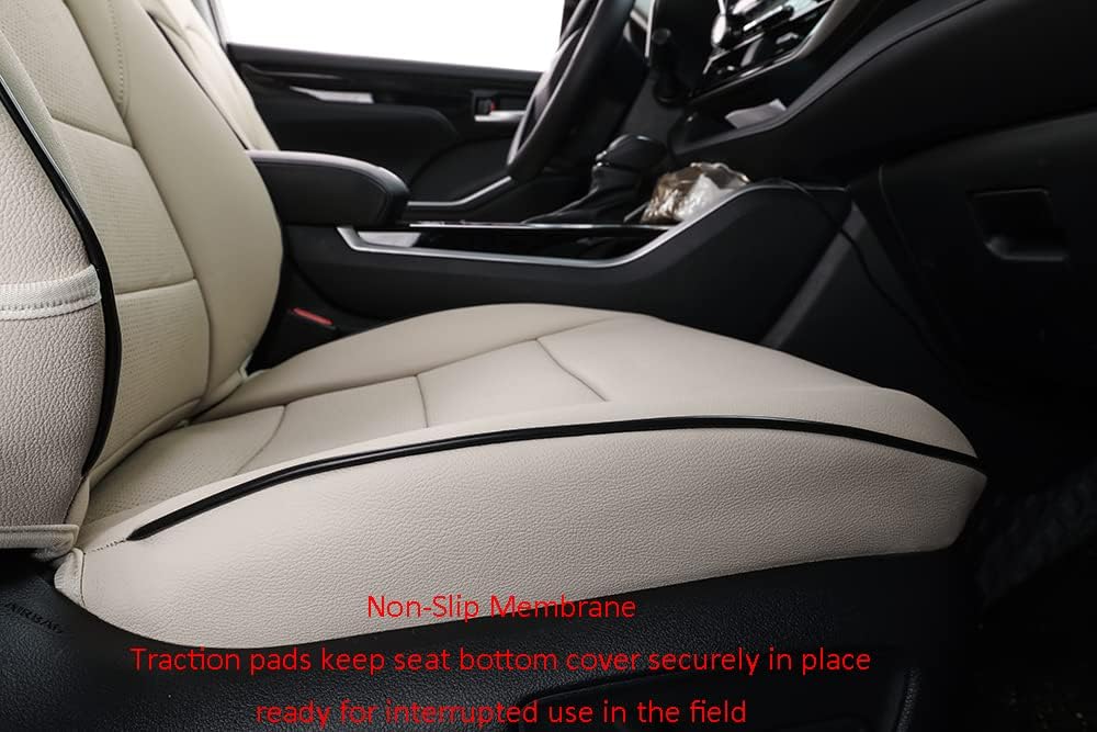 Custom Fit Car Seat Covers for Select GMC Yukon SLE,SLT,AT4 2015-2023 - Leatherette (Beige)