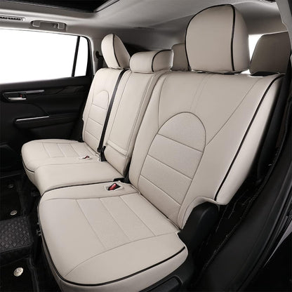Custom Fit Car Seat Covers for Select GMC Yukon SLE,SLT,AT4 2015-2023 - Leatherette (Beige)