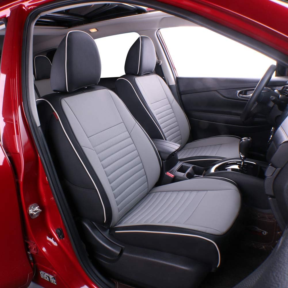 Custom Fit Rogue Car Seat Covers for Select Nissan Rogue Regular (Not for Sport) 2021 -2025- Leatherette (Black)