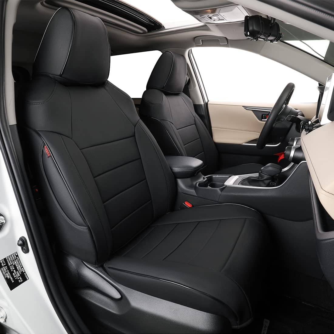 Custom Fit Acadia Car Seat Covers for Select GMC Acadia 2017-2024,Second Row Captain Chair - Leatherette (Beige)