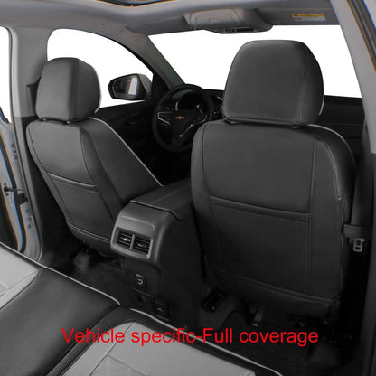 Custom Fit Full Set Car Seat Covers for Select Nissan Pathfinder Platinum 2013-2021 (Front Row W/Display Screen)