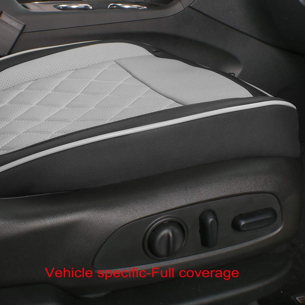 Custom Fit Full Set Car Seat Covers for Select Nissan Pathfinder Platinum 2013-2021 (Front Row W/Display Screen)