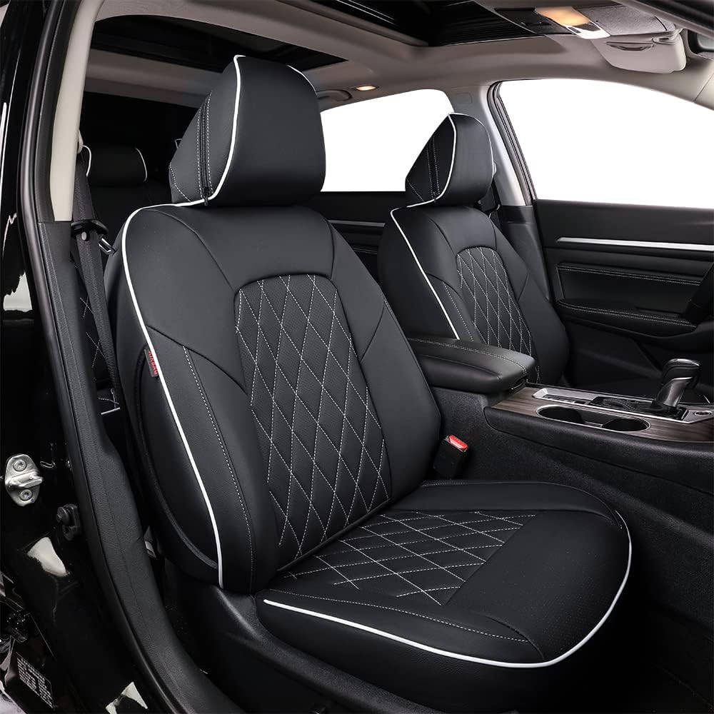 Custom Fit Altima Car Seat Covers for Select Nissan Altima SV,S,SR 2013-2018 SL (Rear Row with Non Removable Headrest) -Full Set, Leather (Black)