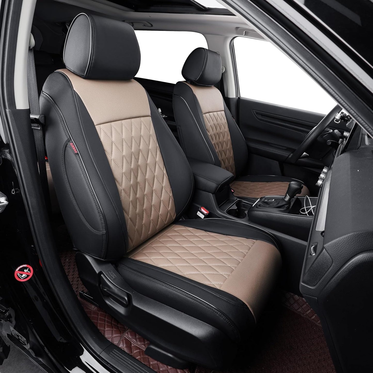 Custom Fit Tucson Car Seat Covers for Select Hyundai Tucson 2019- 2021 - Leatherette (Black)