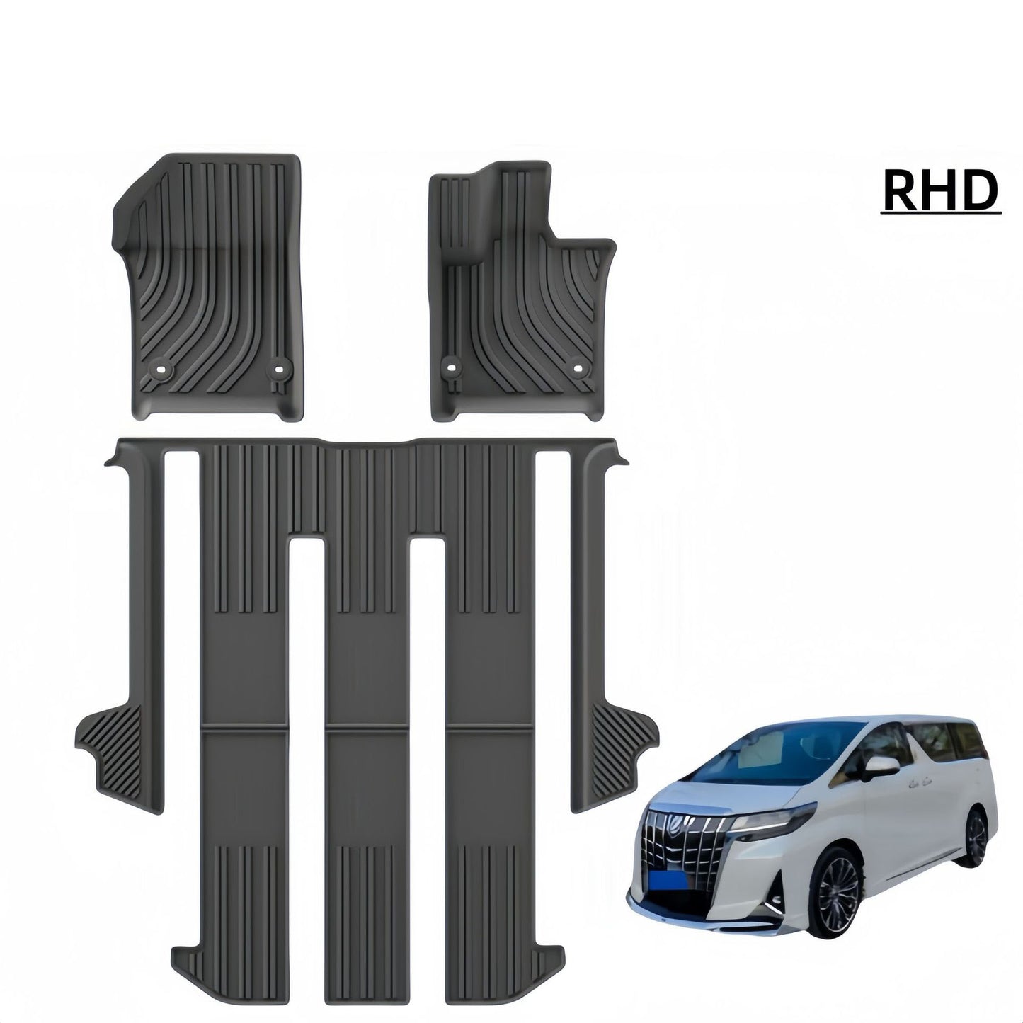 For 2024 Toyota ALPHARD 40Serie RHD TPE Car Floor Mat/Rear Trunk Mat