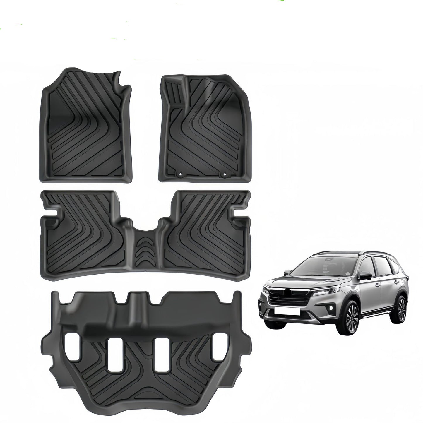 For 2022-2024 Honda BR-V RHD Fuel TPE Car Floor Mat/BRV Rear Trunk Mat