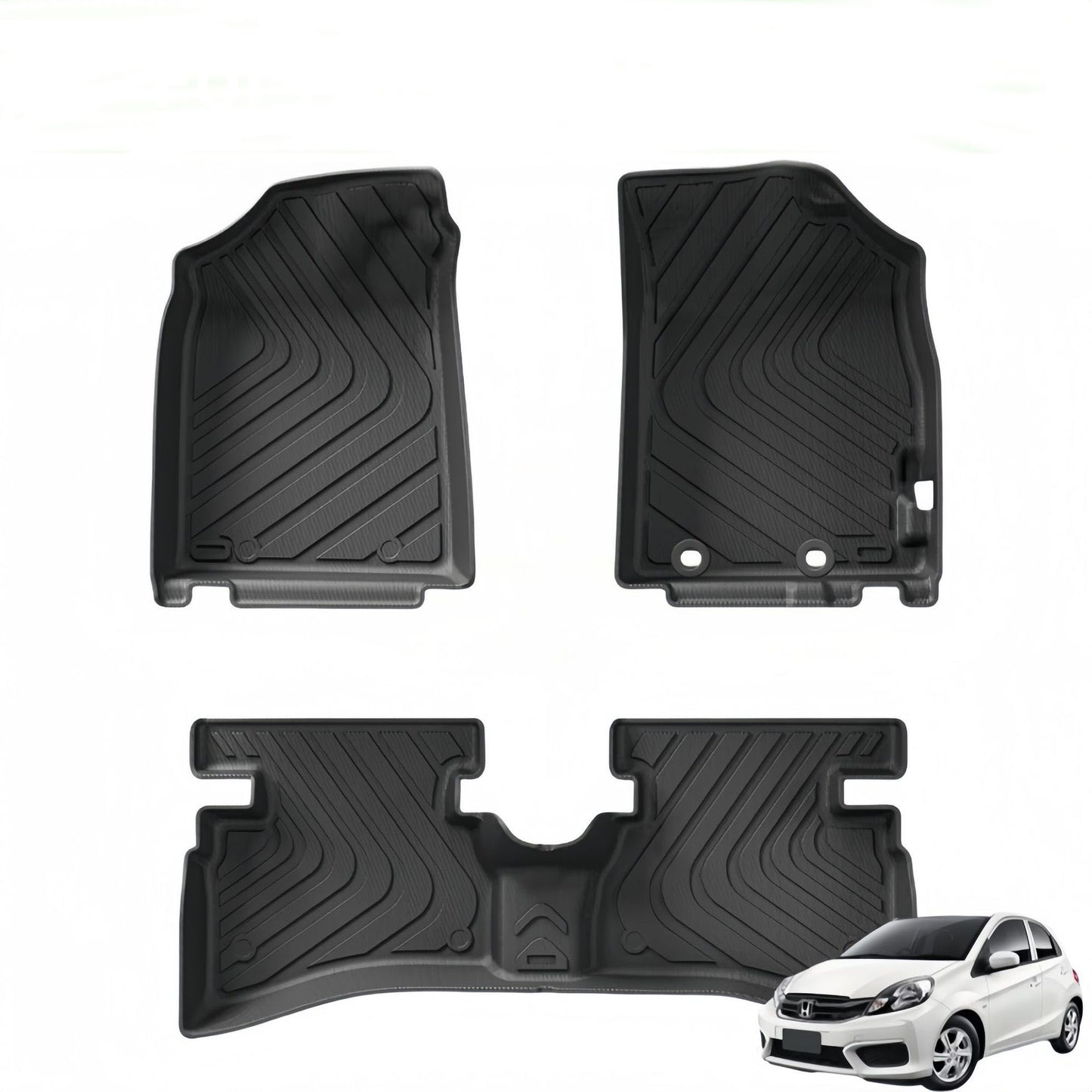 For Honda BRIO RHD Non-slipCarpet TPE Car Floor Mat/Rear Trunk Mat