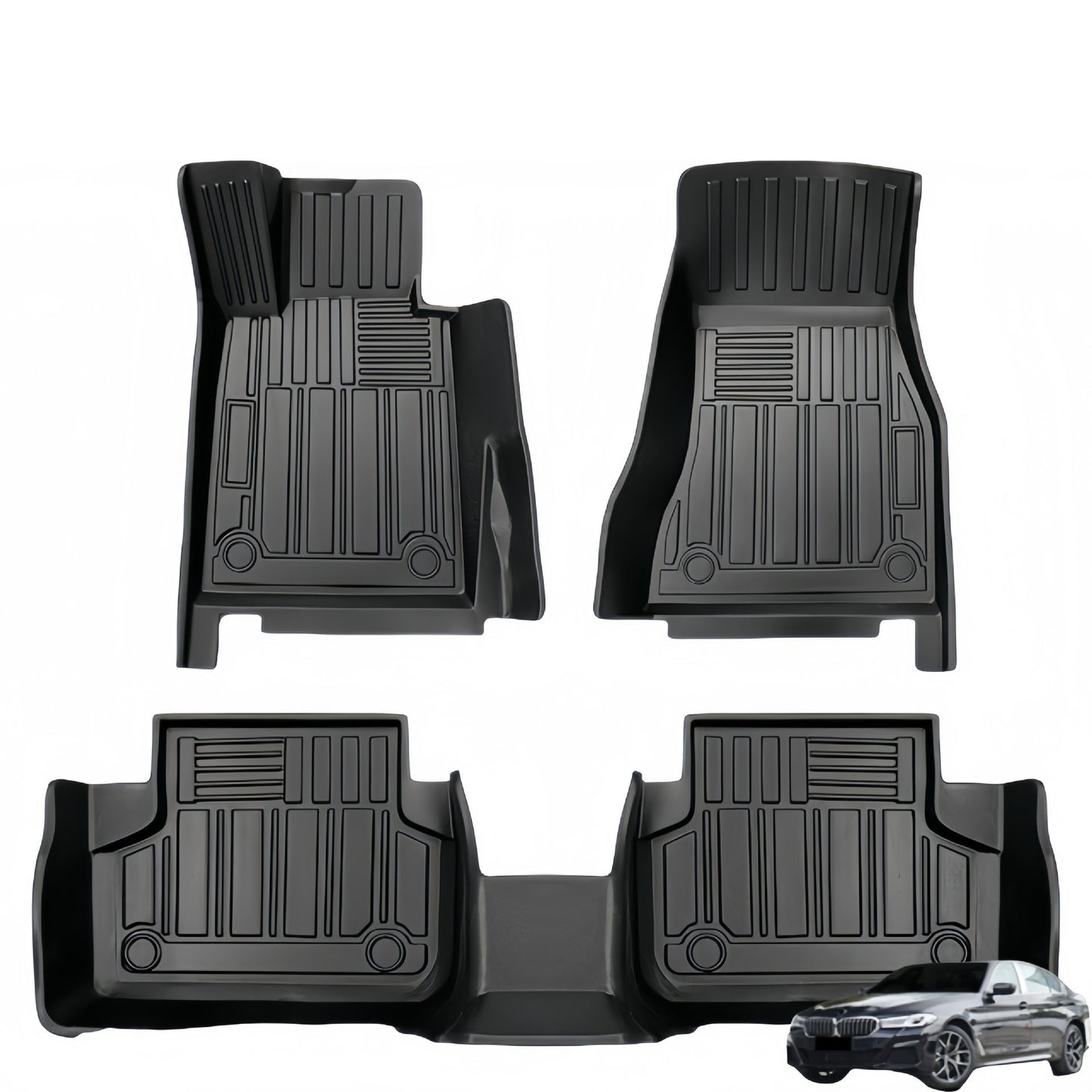 BMW 5 Series LHD 2017-2023 TPE Car Floor Mat/Rear Trunk Mat