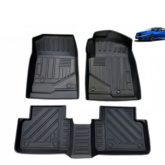 For 2016- 2021 Honda Civic 10th LHD/RHD TPE Car Floor Mat/Rear Trunk Mat