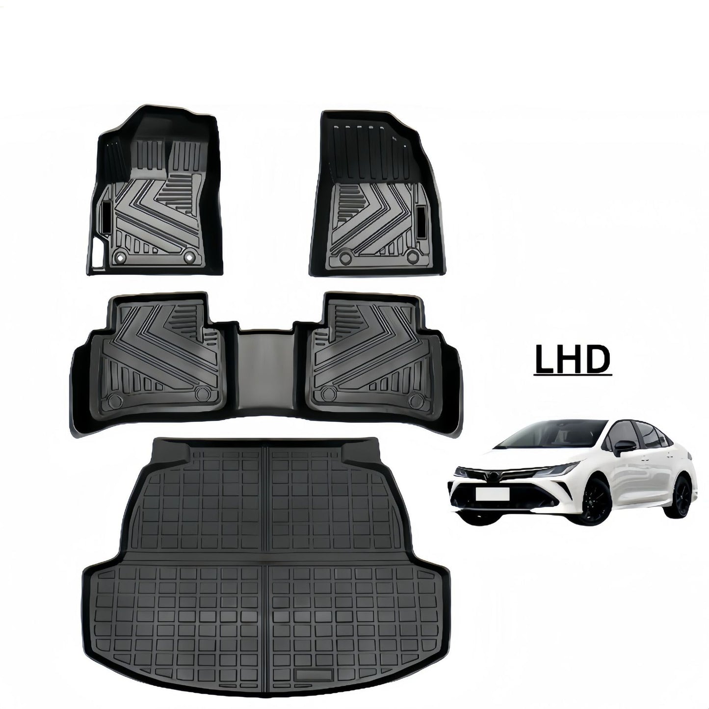 For 2019 Toyota Corolla LHD TPE Car Floor Mat/Rear Trunk Mat