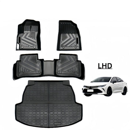 For 2019 Toyota Corolla LHD TPE Car Floor Mat/Rear Trunk Mat