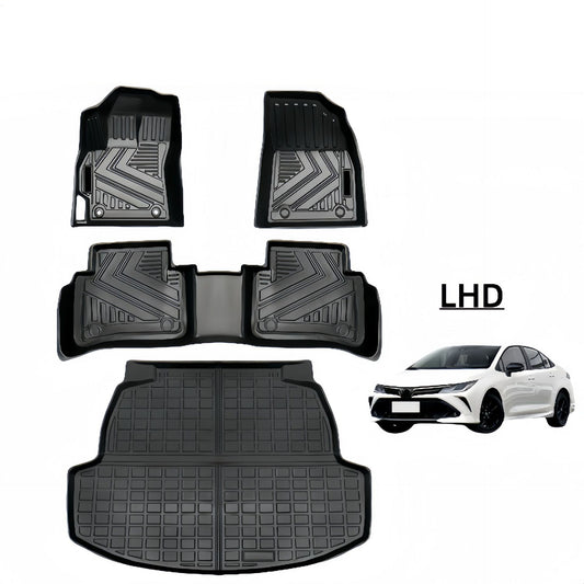 For 2019 Toyota Corolla LHD TPE Car Floor Mat/Rear Trunk Mat