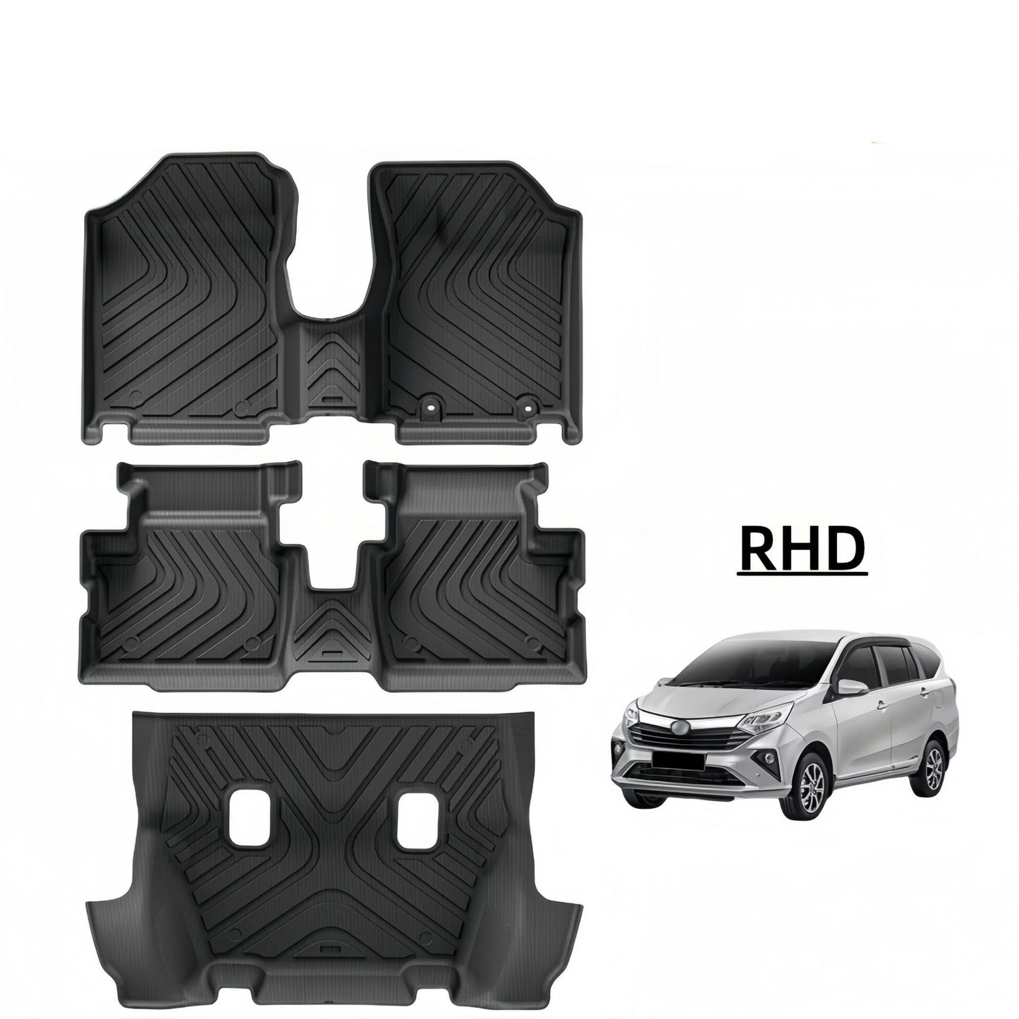 For Toyota DAIHATSU SIGRA RHD 3D TPE Car Floor Mat/Rear Trunk Mat