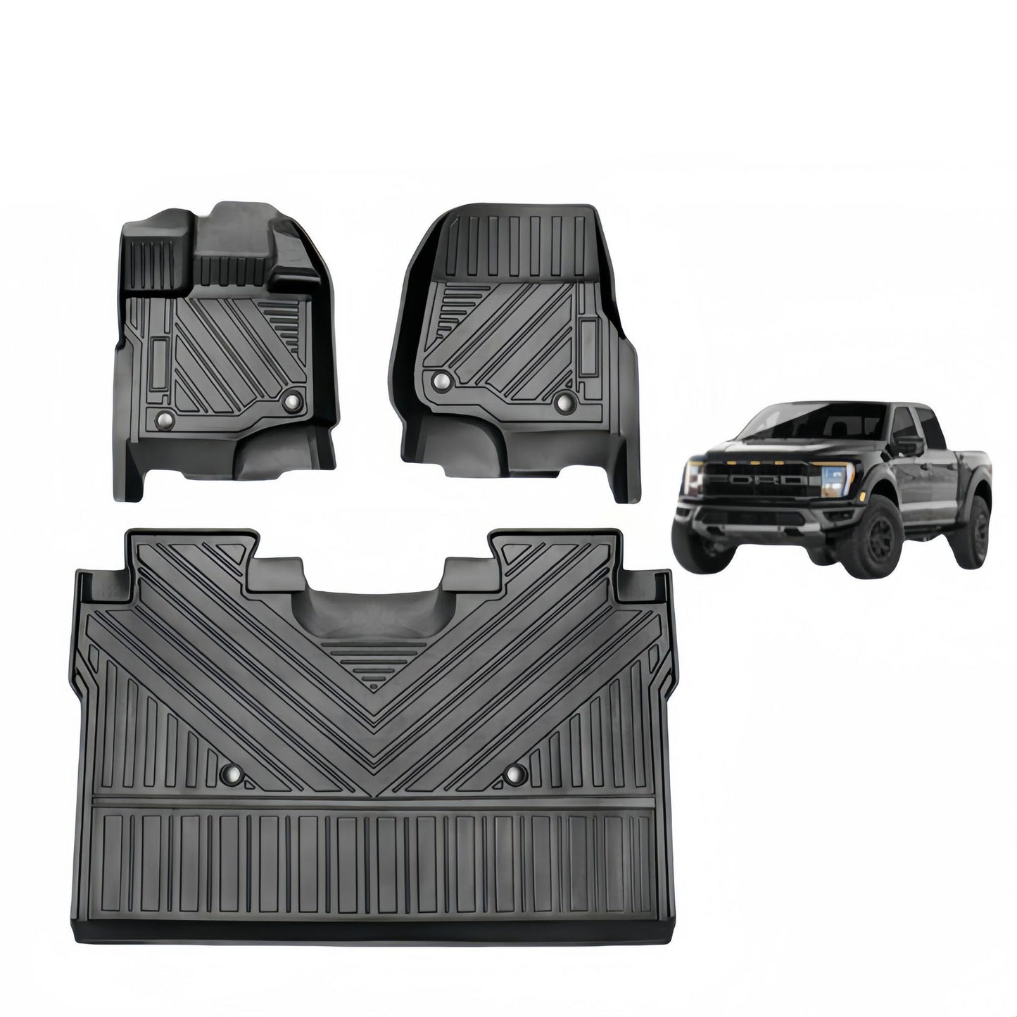 For 2015-2022 FORD F-150 TPE Car Floor Mat/F150 Rear Bucket Mat