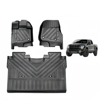For 2015-2022 FORD F-150 TPE Car Floor Mat/F150 Rear Bucket Mat