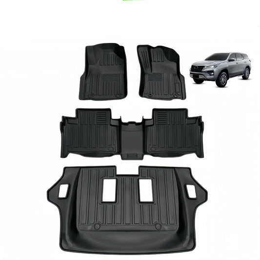 For 2009-2022 Toyota FORTUNER LHD/RHD TPE Car Floor Mat/Rear Trunk Mat