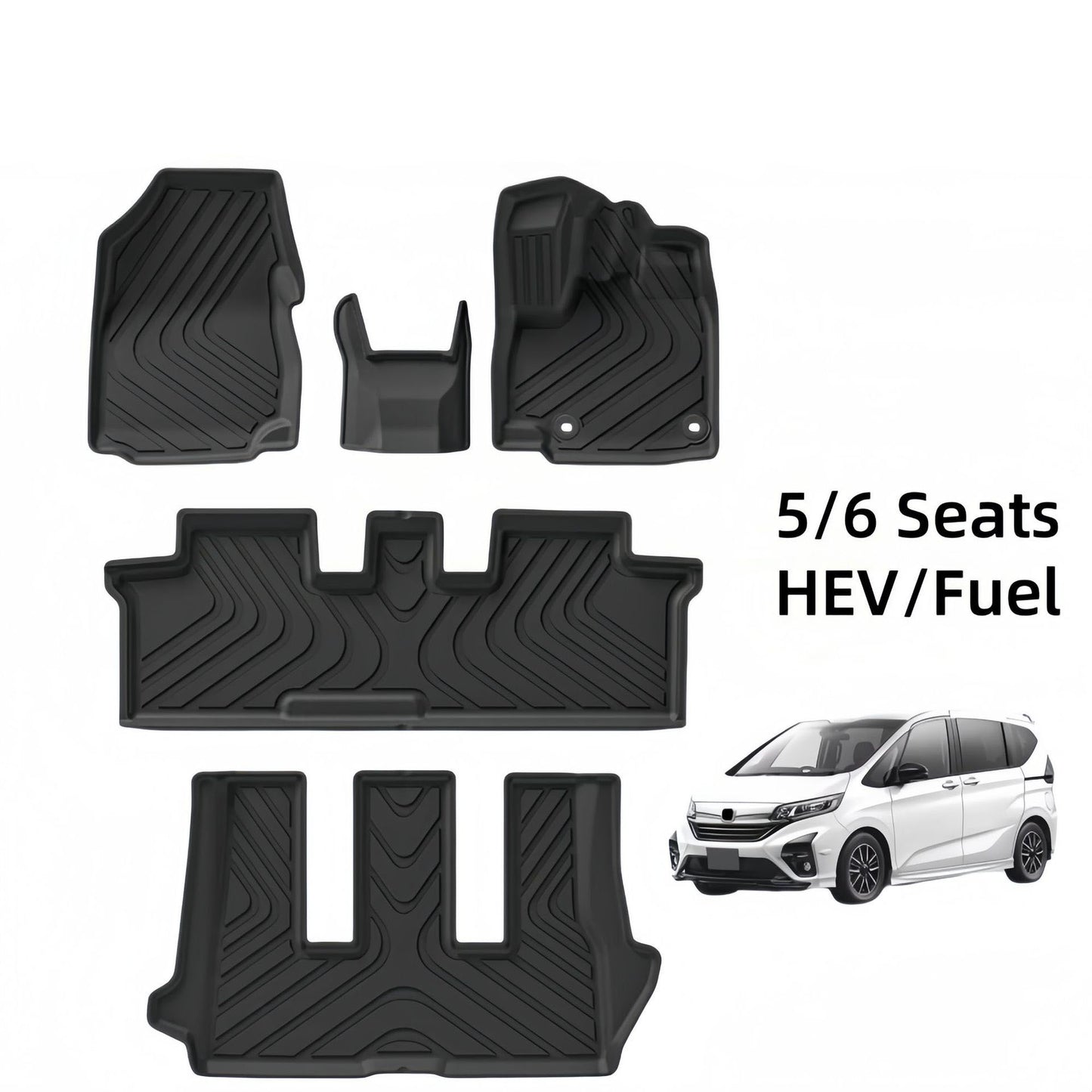 For 2016- 2024 Honda FREED RHD HEV/Fuel TPE Car Floor Mat/Rear Trunk Mat