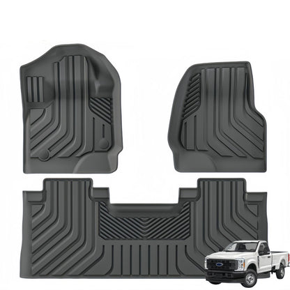 For 2017-2024 Ford F250/F350 TPE 3D Car Floor Mat/Rear Trunk Mat