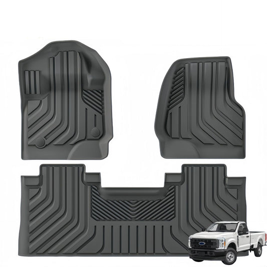 For 2017-2024 Ford F250/F350 TPE 3D Car Floor Mat/Rear Trunk Mat