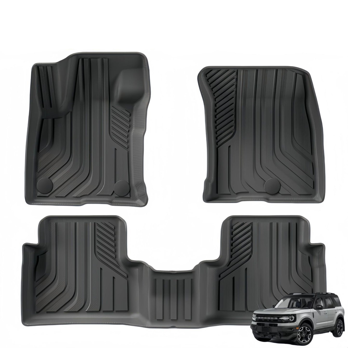 For 2021-2024 FORD Bronco Sport TPE Car Floor Mat/Rear Trunk Mat