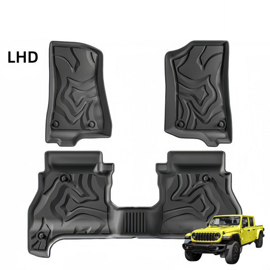 For 2020-2024 Jeep Gladiator Fuel TPE Car Floor Mat/Rear Bucket Mat