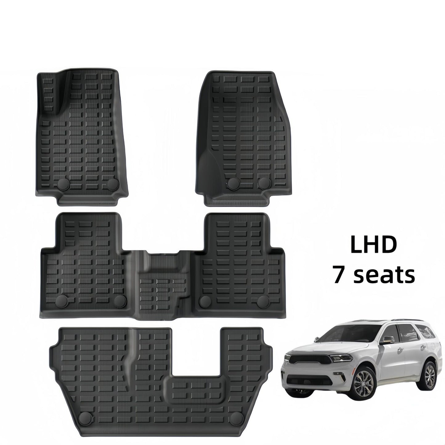 For 2021-2024 Jeep Grand Cherokee L TPE Car Floor Mat/Rear Trunk Mat