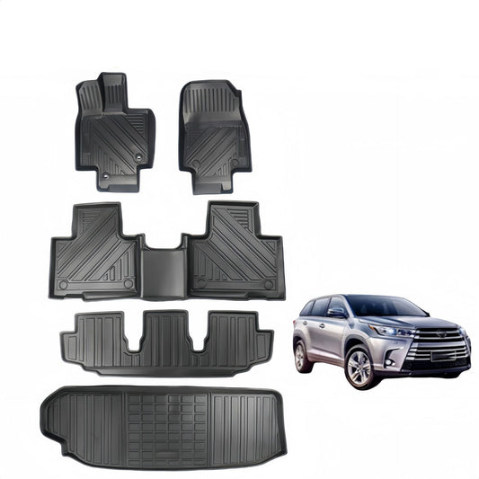 Toyota Highlander LHD 2015-2024 TPE Car Floor Mat/Rear Trunk Mat
