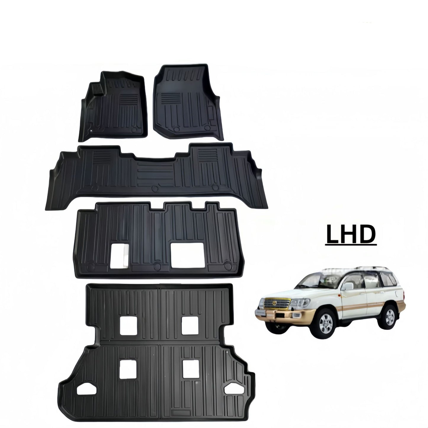 For Toyota Land cruiser LC100 LHD TPE Car Floor Mat/Rear Trunk Mat